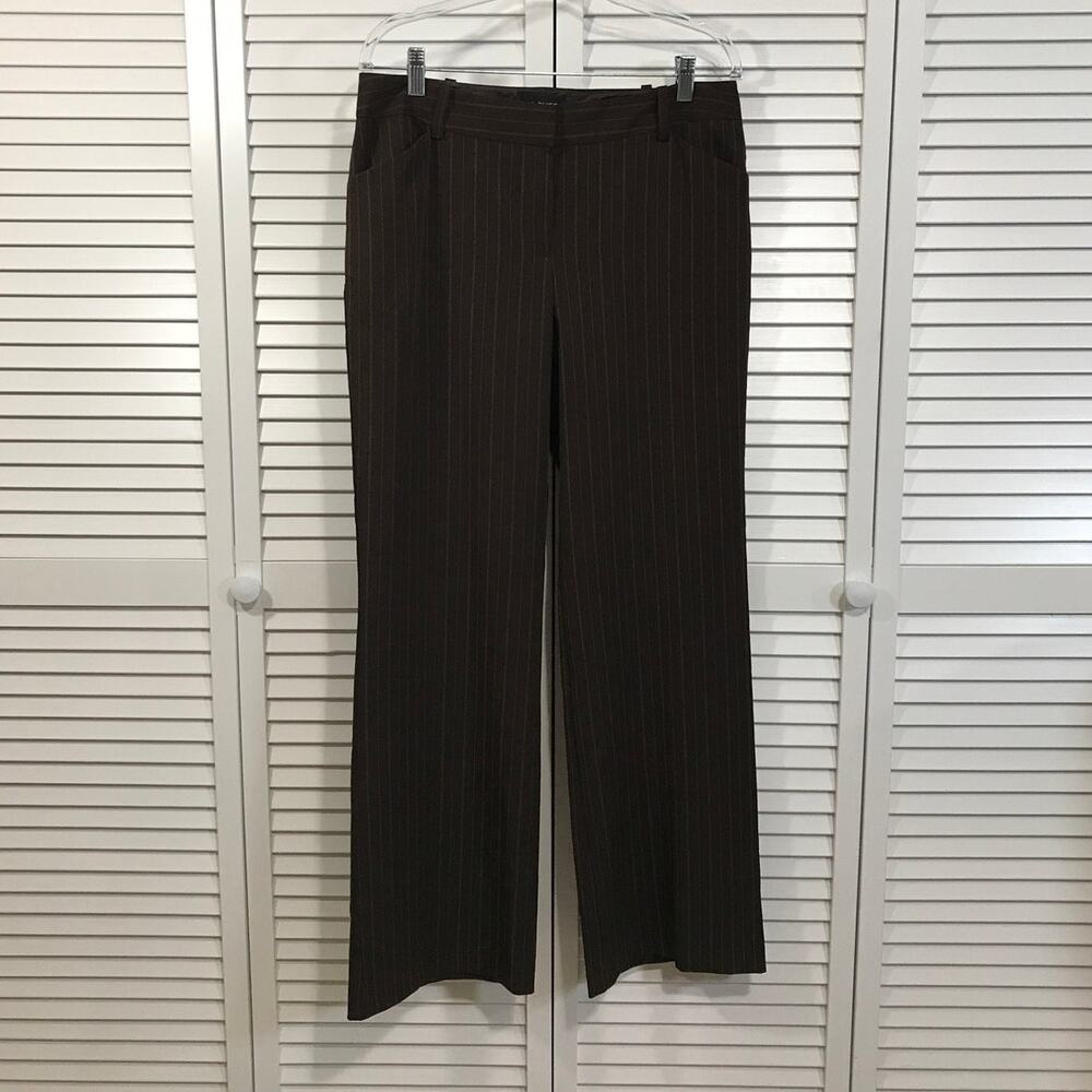 A. Byer Berkeley Pinstripe Dress Pants Size 13 Brown Tailored Y2K Workwear